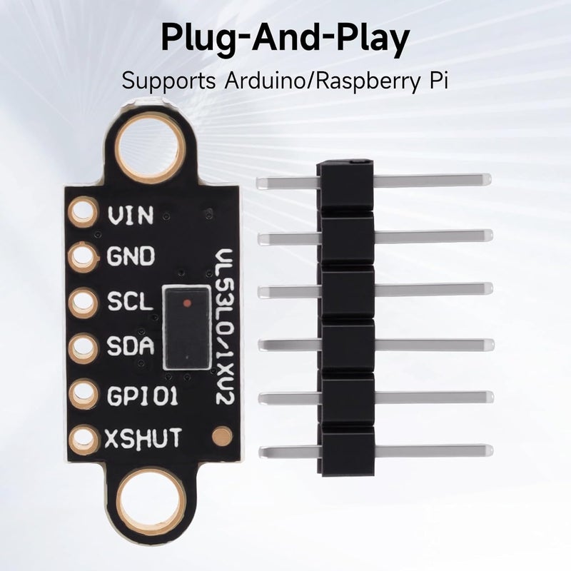 MakerHawk 5 Pcs VL53L0X Lidar Sensor 2m Range High Precision Single-Point Distance Sensor Compact Lightweight ToF Module with I2C Interface for Arduino Raspberry Pi Robot IoT Projects Smart Homes GY-VL53L0XV2 - Image 4